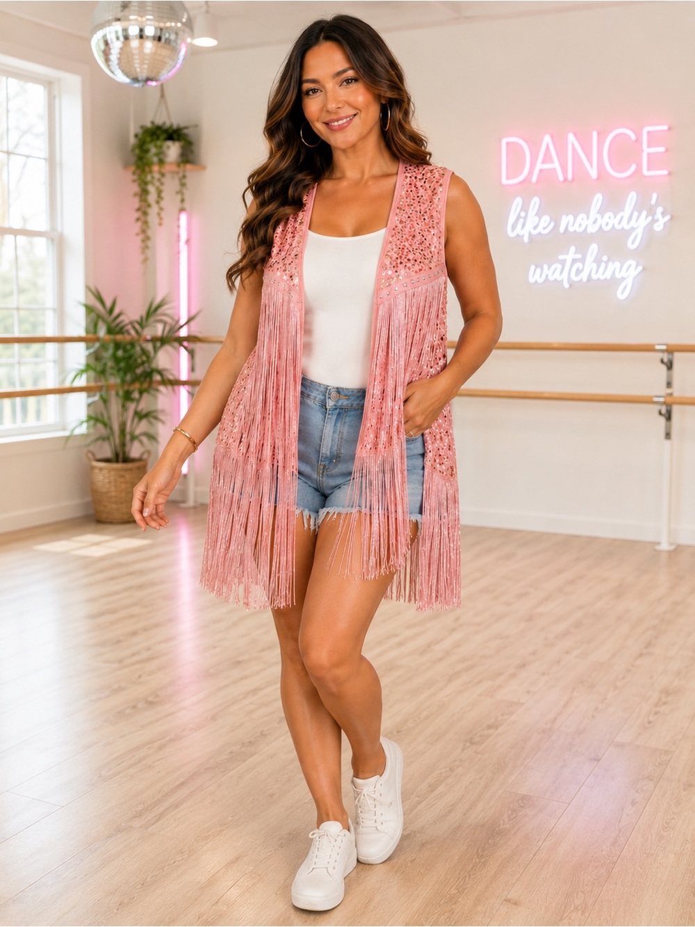 🩷. 200. 🟰. Unisex Pink Fringe Vest